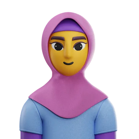 Chica con hijab  3D Icon