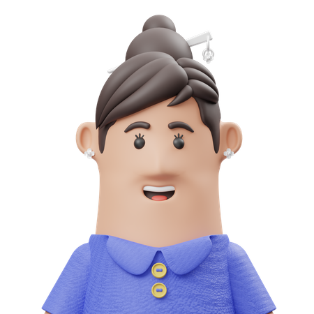 Chica con horquilla  3D Icon
