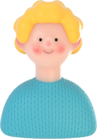 Chica con pelo pequeño  3D Icon