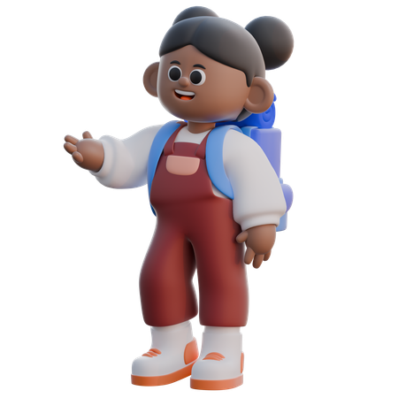 Chica con pose de charla  3D Icon