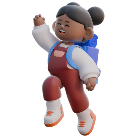Chica con pose emocionada  3D Icon