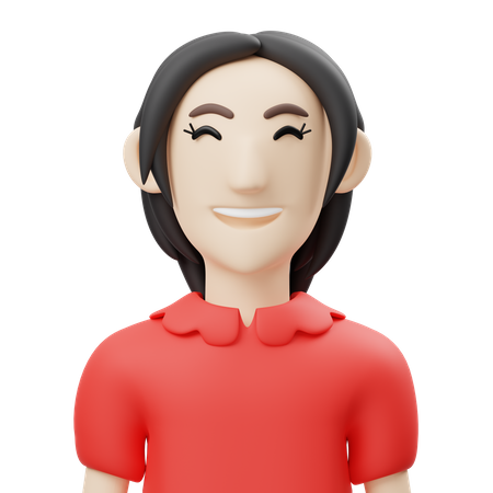 Chica con tela roja  3D Icon