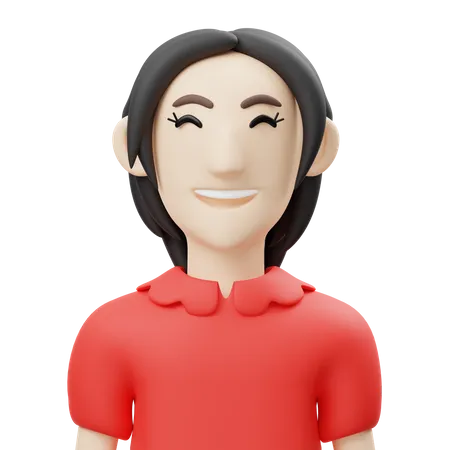 Chica con tela roja  3D Illustration