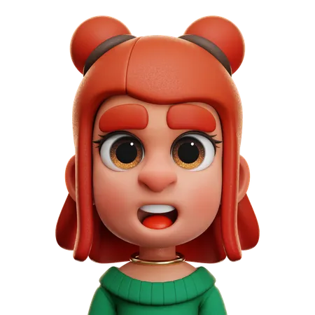 Chica con vestido verde  3D Icon