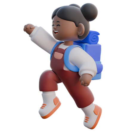Chica con vuelo  3D Icon