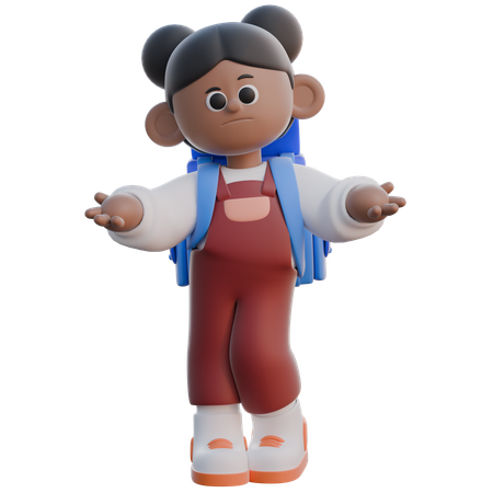 Chica confundida  3D Icon