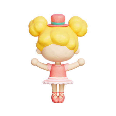 Chica de circo  3D Icon