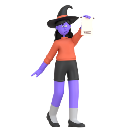 Chica de halloween pidiendo deseo de halloween  3D Illustration