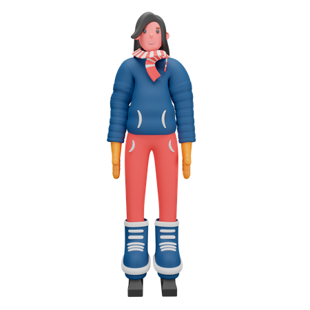 Chica de invierno  3D Icon
