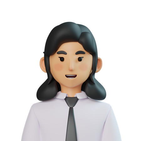 Chica de oficina  3D Icon