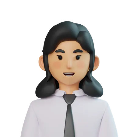 Chica de oficina  3D Icon