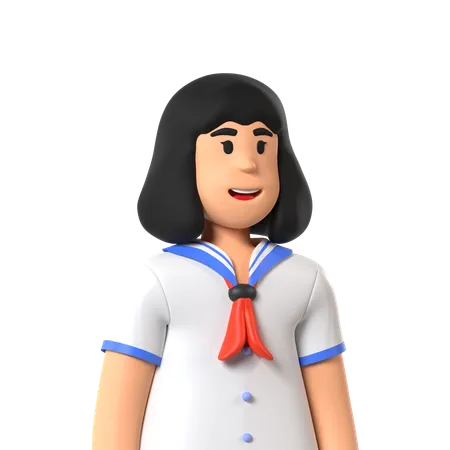 Chica de secundaria  3D Icon