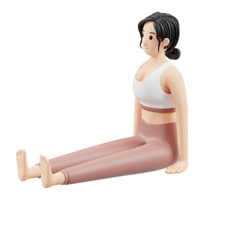 Chica de yoga haciendo yoga  3D Illustration