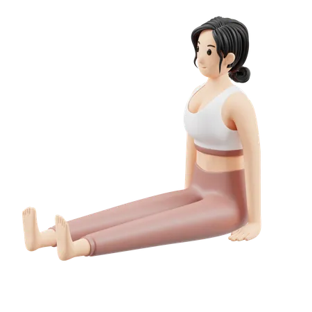 Chica de yoga haciendo yoga  3D Illustration