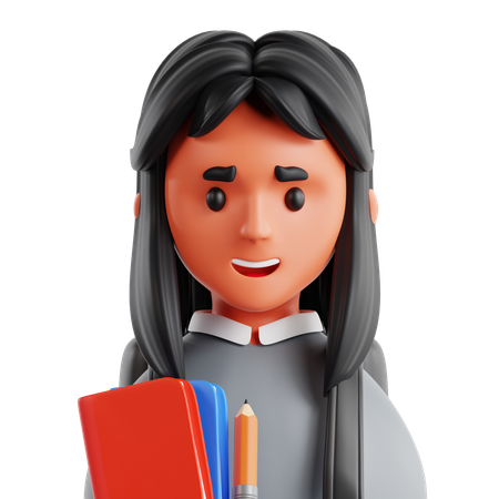 Chica estudiante  3D Icon