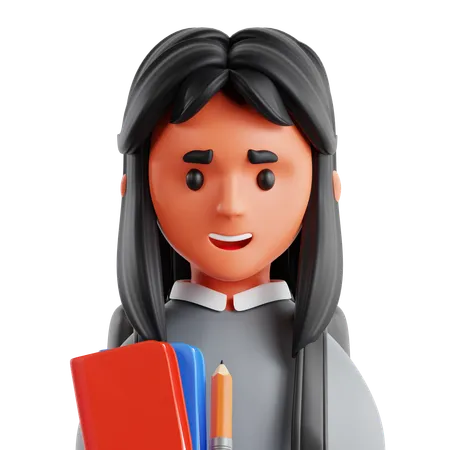 Chica estudiante  3D Icon