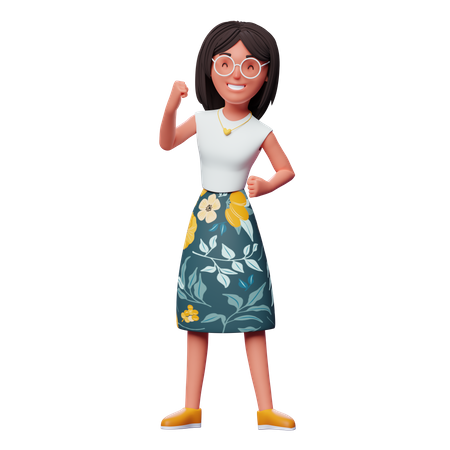 Chica feliz  3D Icon
