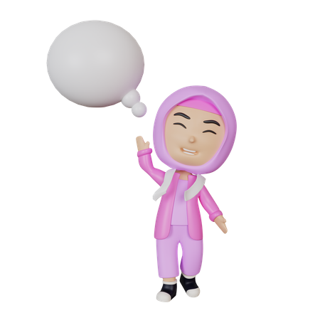 Chica hablando algo  3D Icon