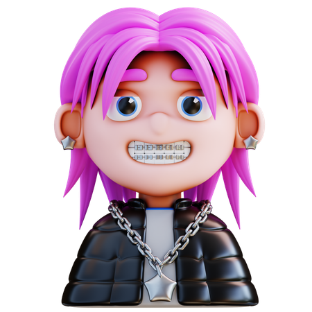 Chica de metales pesados  3D Icon