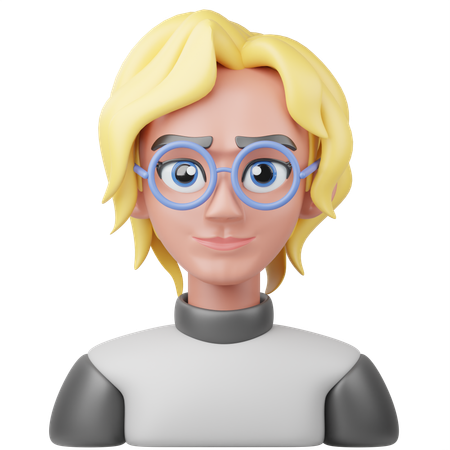 Chica inteligente  3D Icon