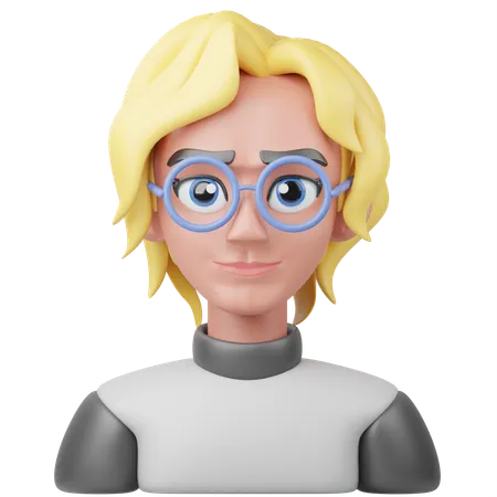 Chica inteligente  3D Icon