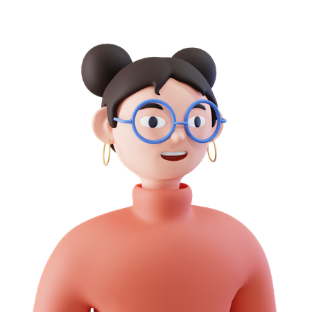 Chica inteligente  3D Icon