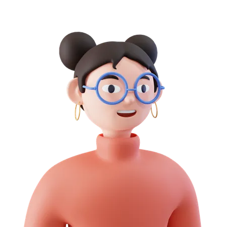 Chica inteligente  3D Icon