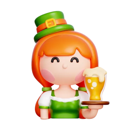 Chica irlandes  3D Icon