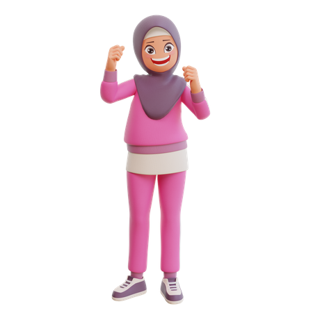 Chica musulmana fuerte  3D Icon