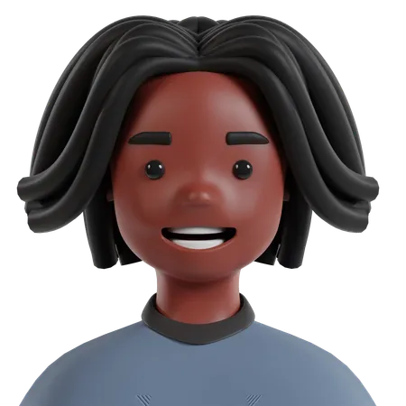 Chica negro  3D Icon