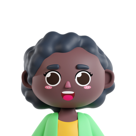 Chica negro  3D Icon