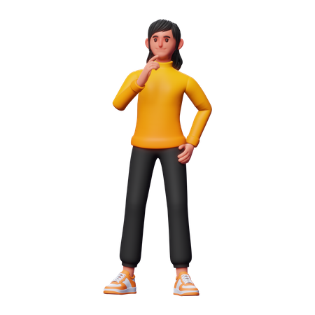 Chica pensando algo  3D Icon
