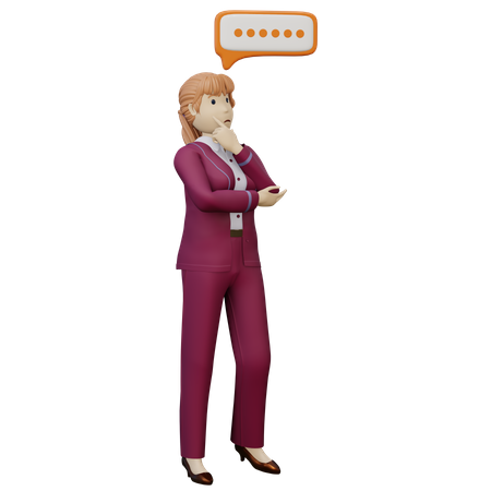 Chica pensando algo  3D Icon