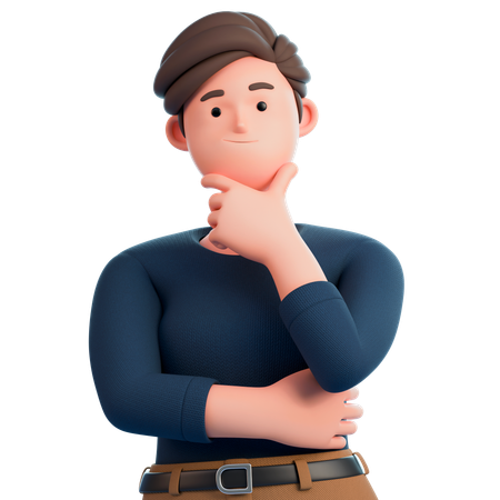 Chica pensante  3D Icon
