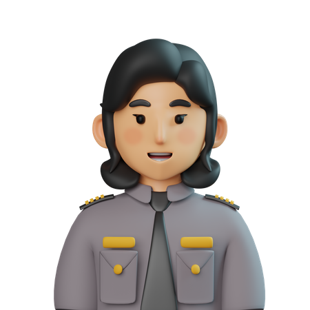 Chica policia  3D Icon