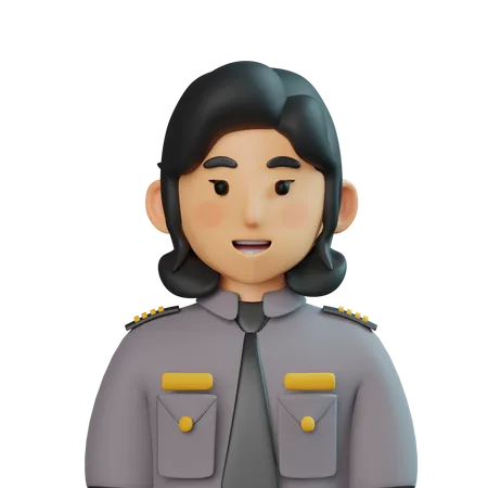 Chica policia  3D Icon