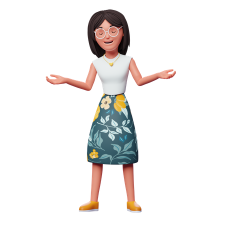 Chica preguntando algo  3D Icon