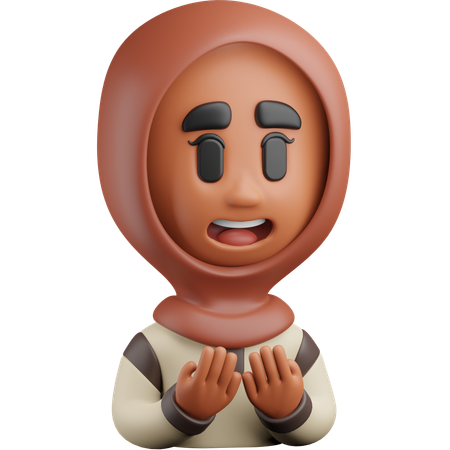 Niña orar  3D Icon