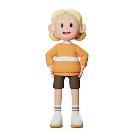 Chica segura  3D Illustration