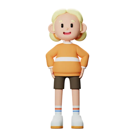 Chica segura  3D Illustration