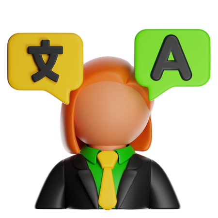 Chica traductora  3D Icon