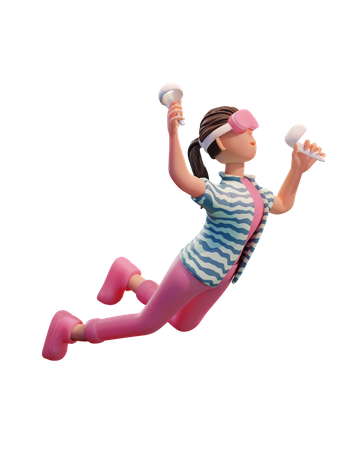 Chica usando tecnología vr  3D Icon