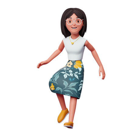 Chica yendo a alguna parte  3D Icon