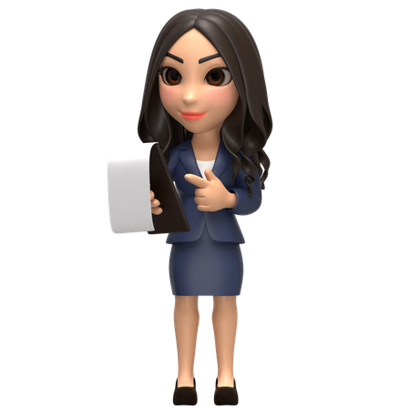 Chicas jóvenes de negocios comprobando  3D Icon