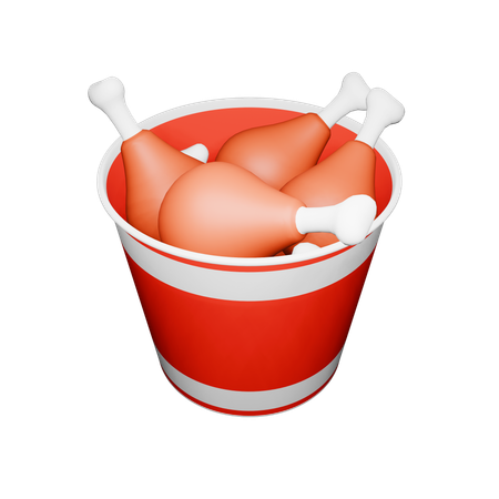 Chicken Bucket  3D Icon