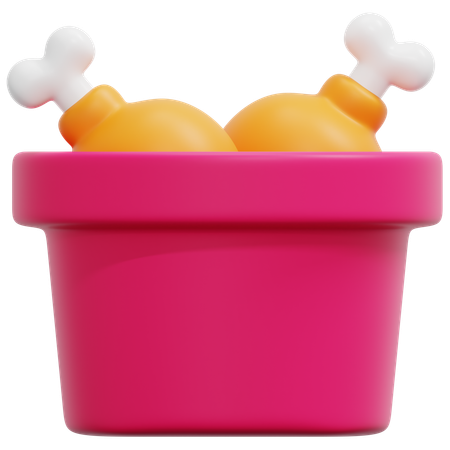 Chicken Bucket  3D Icon