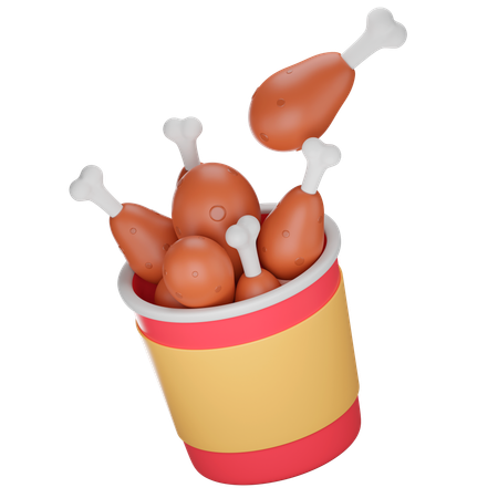 Chicken Bucket  3D Icon