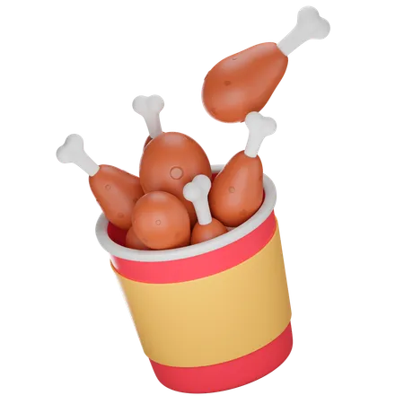 Chicken Bucket  3D Icon