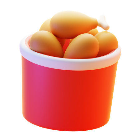 CHICKEN BUCKET  3D Icon