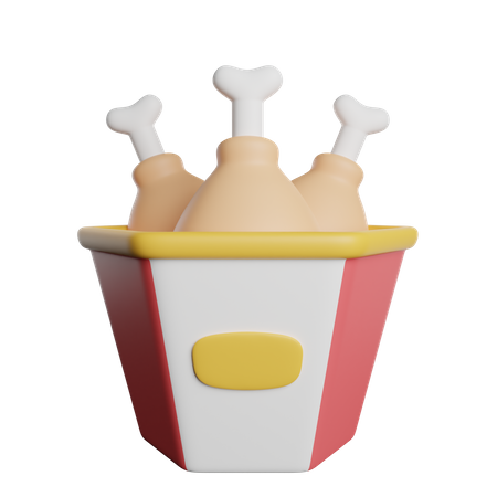 Chicken Bucket  3D Icon